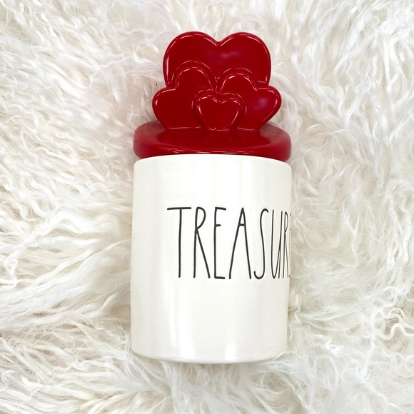 Rae Dunn TREASURE Canister with Heart Lid - Picture 2 of 4